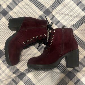 Women's Burgundy Ankle Boots